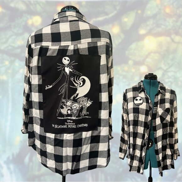 Nightmare Before Christmas Jack Skellington Flannel | Terra & Sky sz 0X - Picture 1 of 5